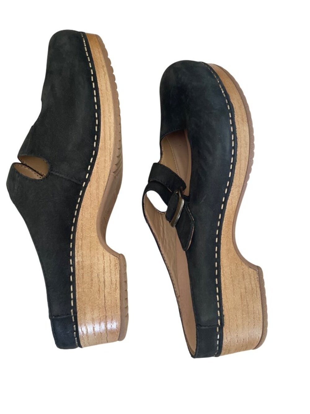 Dansko Britney Mary Jane Style Black Nubuck Leather Clogs Size EU 39 8.5 - Picture 6 of 11